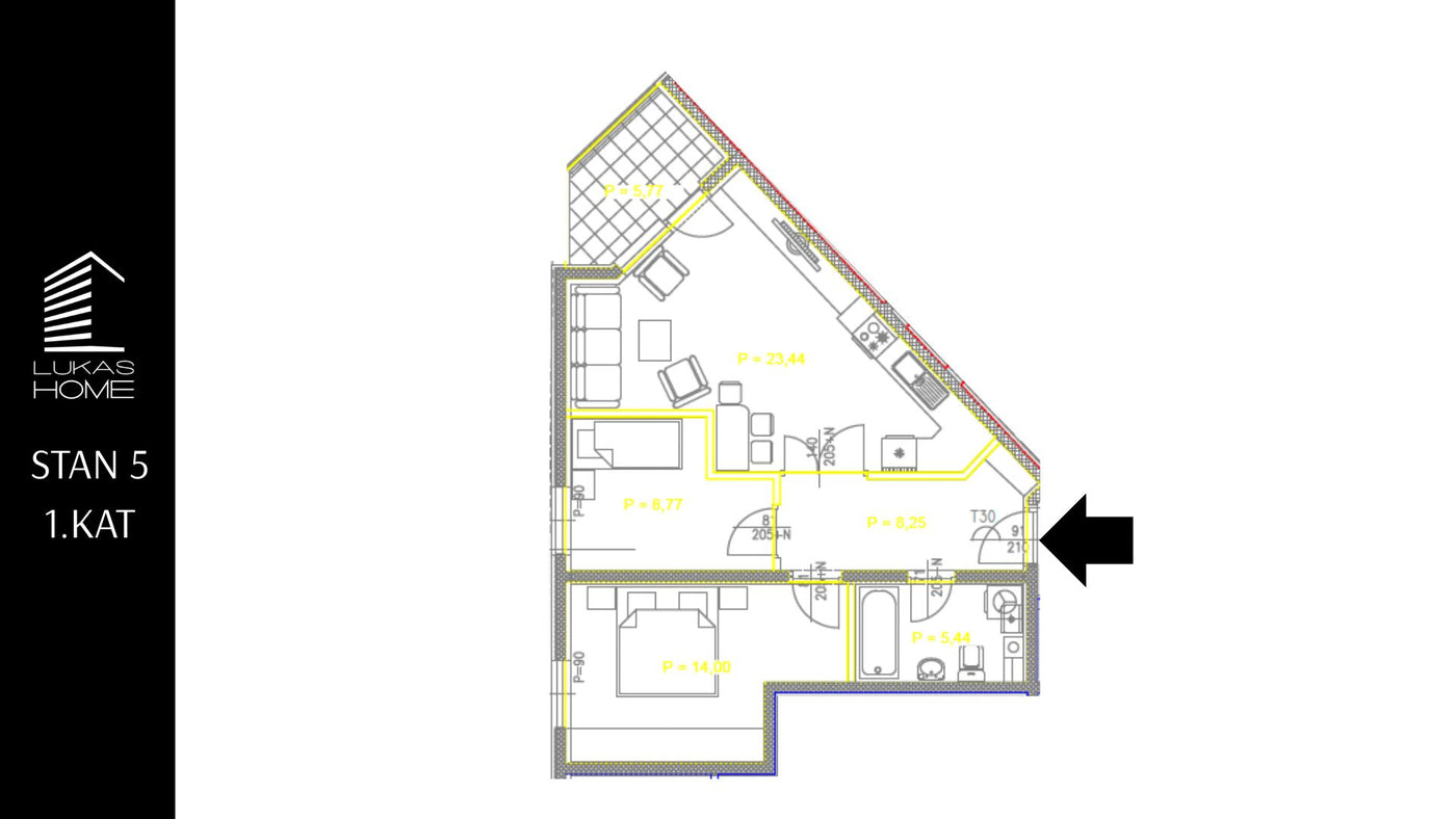 STAN 5 | 1. kat | 65,67 m² | Dvije spavaće sobe