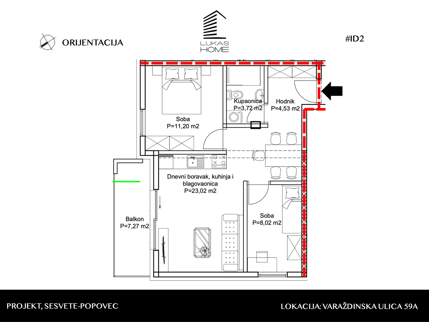 STAN U PRIZEMLJU, 51.90 M2 SESVETE , POPOVEC, NOVOGRADNJA  #ID2