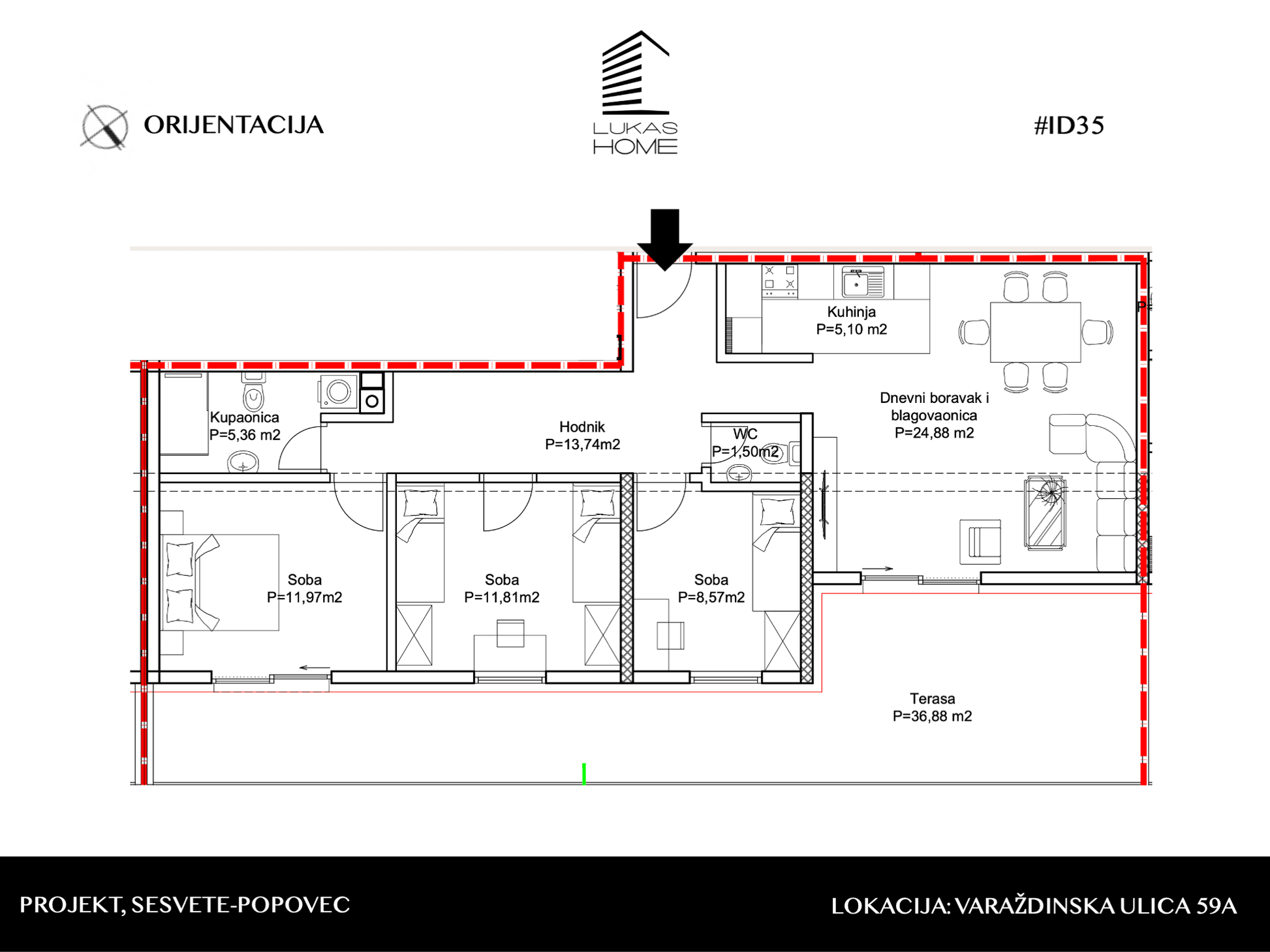 STAN POTKROVLJE (UVUČENI KAT), 85.06 M2 SESVETE , POPOVEC, NOVOGRADNJA  #ID35